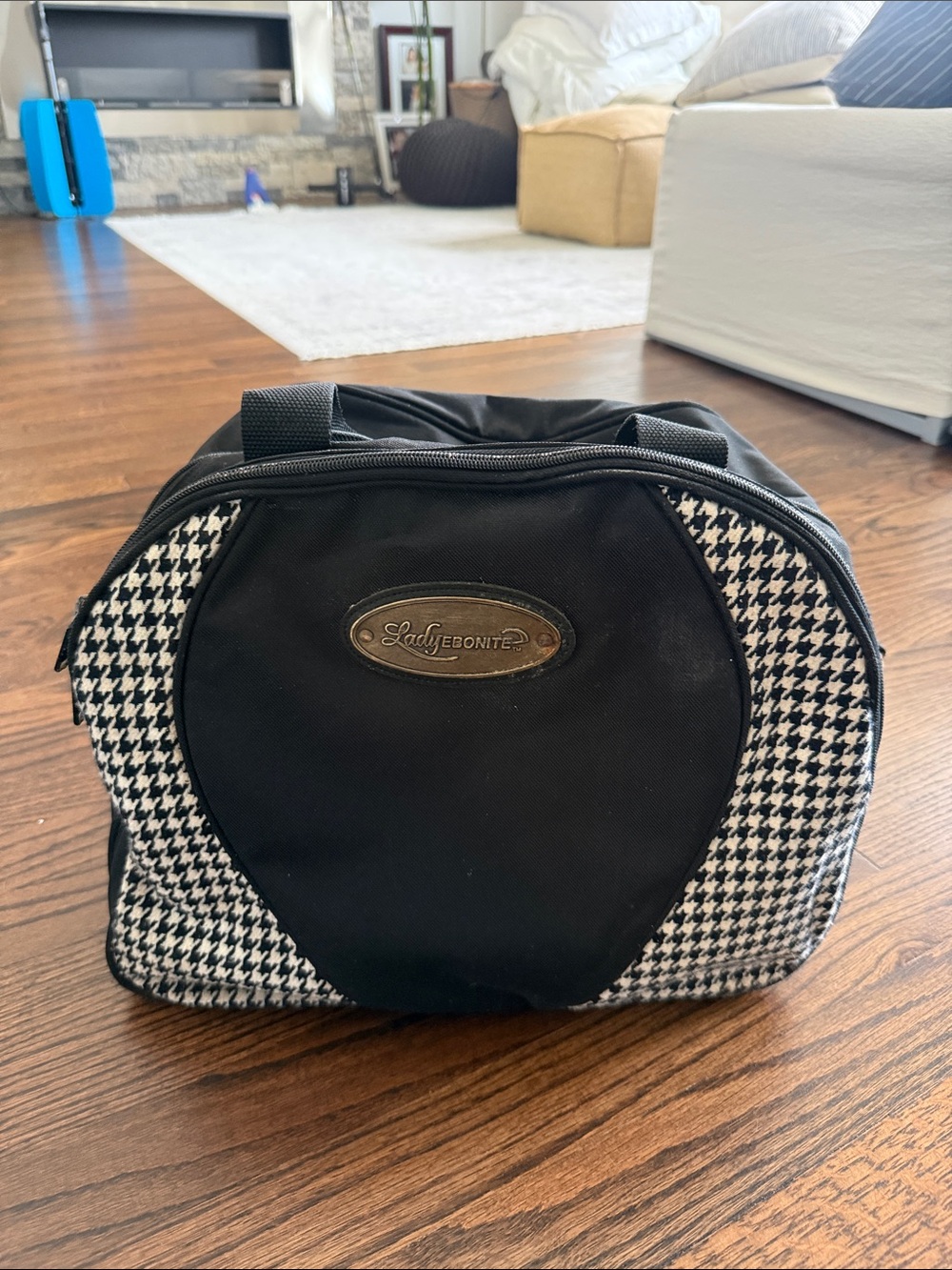 Black Houndstooth Bowling Bag